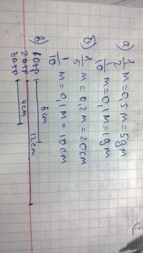 A) вырази в дециметрах: одна вторая метра ,и одна десятое метра б) вырази в сантиметрах: одна пятое