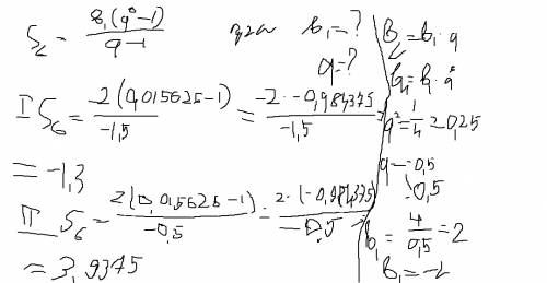 Найдите сумму шести первых членов прогрессии, если b2=4 и b4=1.