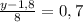 \frac{y-1,8}{8}=0,7