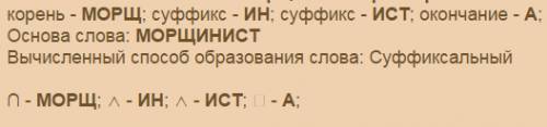 Словообразовательный разбор слова: морщиниста