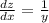 \frac{dz}{dx}= \frac{1}{y}