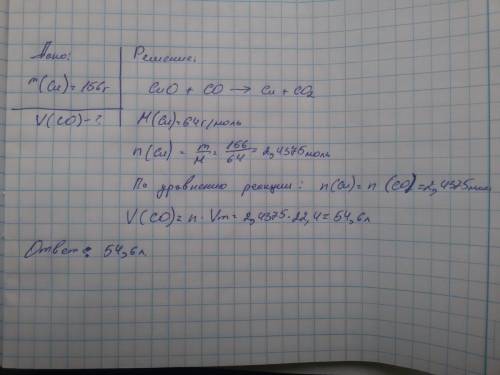 надо. только с подробностями и с уравнением реакции и все расписать поподробнее найти объем co, кото