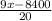 \frac{9x-8400}{20}