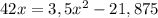 42x=3,5 x^{2} -21,875