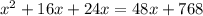 x^2+16x+24x=48x+768