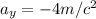 a_y = -4 m/c^2