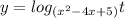 y=log_{(x^2-4x+5)}t