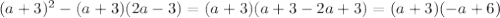 (a+3)^2-(a+3)(2a-3)=(a+3)(a+3-2a+3)=(a+3)(-a+6)