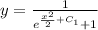 y=\frac{1}{e^{\frac{x^2}{2}+C_1}+1}