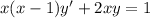 x(x-1)y'+2xy=1