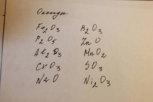 Формулы кислот, оксидов (5шт) название кислот