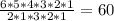 \frac{6*5*4*3*2*1}{2*1*3*2*1}=60