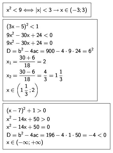 решить кв. неравенство: 1)x^2< 9 3)(3x-5)^2< 1 5)(x-7)^2+1> 0