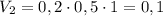 V_2=0,2\cdot0,5\cdot1=0,1