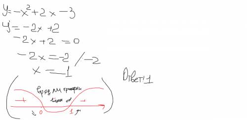 Знайти промижки зростаня и спаданя функции у=-хквадрат +2х-3