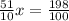 \frac{51}{10} x= \frac{198}{100}