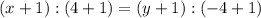 (x+1):(4+1)=(y+1):(-4+1)