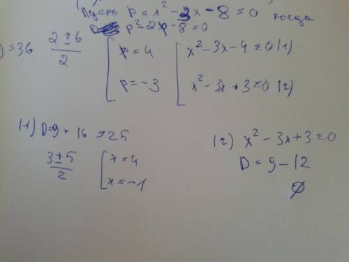 Решить, . здесь нужно найти x. (x^2-3x)^2-2(x^2-3x) =8