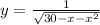 y = \frac{1}{ \sqrt{30 - x - x^{2} } } \\ &#10;