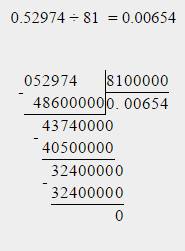 Вычислите. 0,52974: 81=? 0,095: 19=?