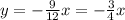 y=- \frac{9}{12} x=- \frac{3}{4} x