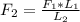 F_{2} = \frac{ F_{1} * L_{1} }{ L_{2} }