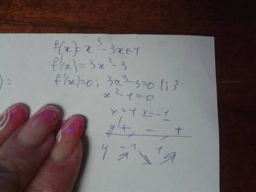 Исследовать функцию на монотонность и экстремум: f(x) = x^3 - 3x + 1