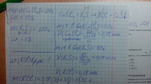 Смешали 200г 10%-ного раствора хлорида меди(ii) и 200г 5%-ного раствора сульфида калия.определите ма