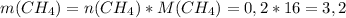 m(CH_4)=n(CH_4)*M(CH_4)=0,2*16=3,2