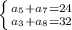 \left \{ {{a_5+a_7=24} \atop {a_3+a_8=32}} \right.