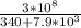 \frac{3*10^8}{340+7.9*10^3}