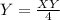 Y= \frac{XY}{4}