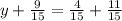 y+ \frac{9}{15}= \frac{4}{15}+ \frac{11}{15}