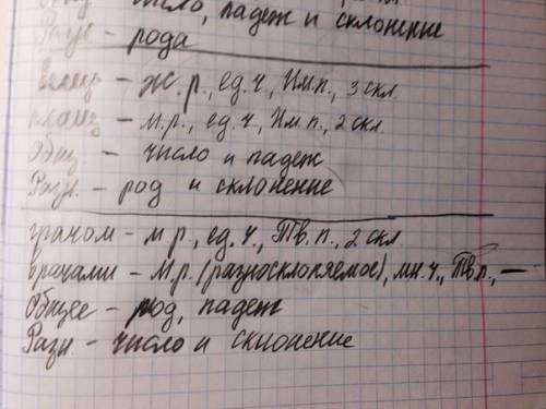 Прочитайте слова. сравните эти сущ. попарно и определите , какие грамматические признаки у них общие