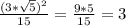 \frac{(3*\sqrt5)^2}{15}=\frac{9*5}{15}=3