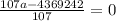 \frac{107a-4369242}{107} =0