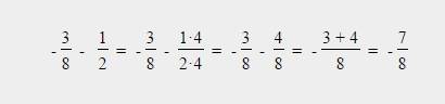 Вычислите: а)- 2\3+1\6 б)7\9-1\6 в) - 3\8-1\2