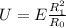 U=E \frac{ R^{2}_1 }{R_0}