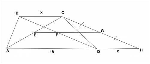 Большое основание трапеции равно 18 см. найти ее меньшее основание, зная, что расстояние между серед
