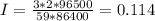 I= \frac{3*2*96500}{59*86400}=0.114