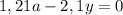 1,21a-2,1y=0