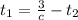 t _{1}= \frac{3}{c}-t _{2}