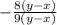 - \frac{8(y-x)}{9(y-x)}