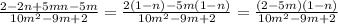 \frac{2-2n+5mn-5m}{10m^{2} -9m+2}= \frac{2(1-n)-5m(1-n)}{10m^{2} -9m+2}=\frac{(2-5m)(1-n)}{10m^{2} -9m+2}