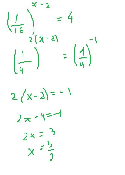 Найдите корень уравнения (1/16)^x-2=4