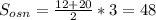 S _{osn} = \frac{12+20}{2} *3=48