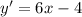 y'=6x-4