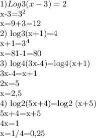 Lg(5х-4)=lg(1- log3(2х-5)+log3(2х-3)=1 решить