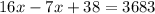 16x-7x+38=3683