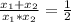 \frac{ x_{1}+ x_{2}}{ x_{1}* x_{2} } = \frac{1}{2}